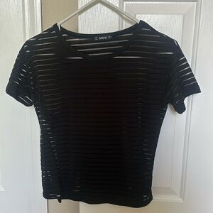 black mesh top